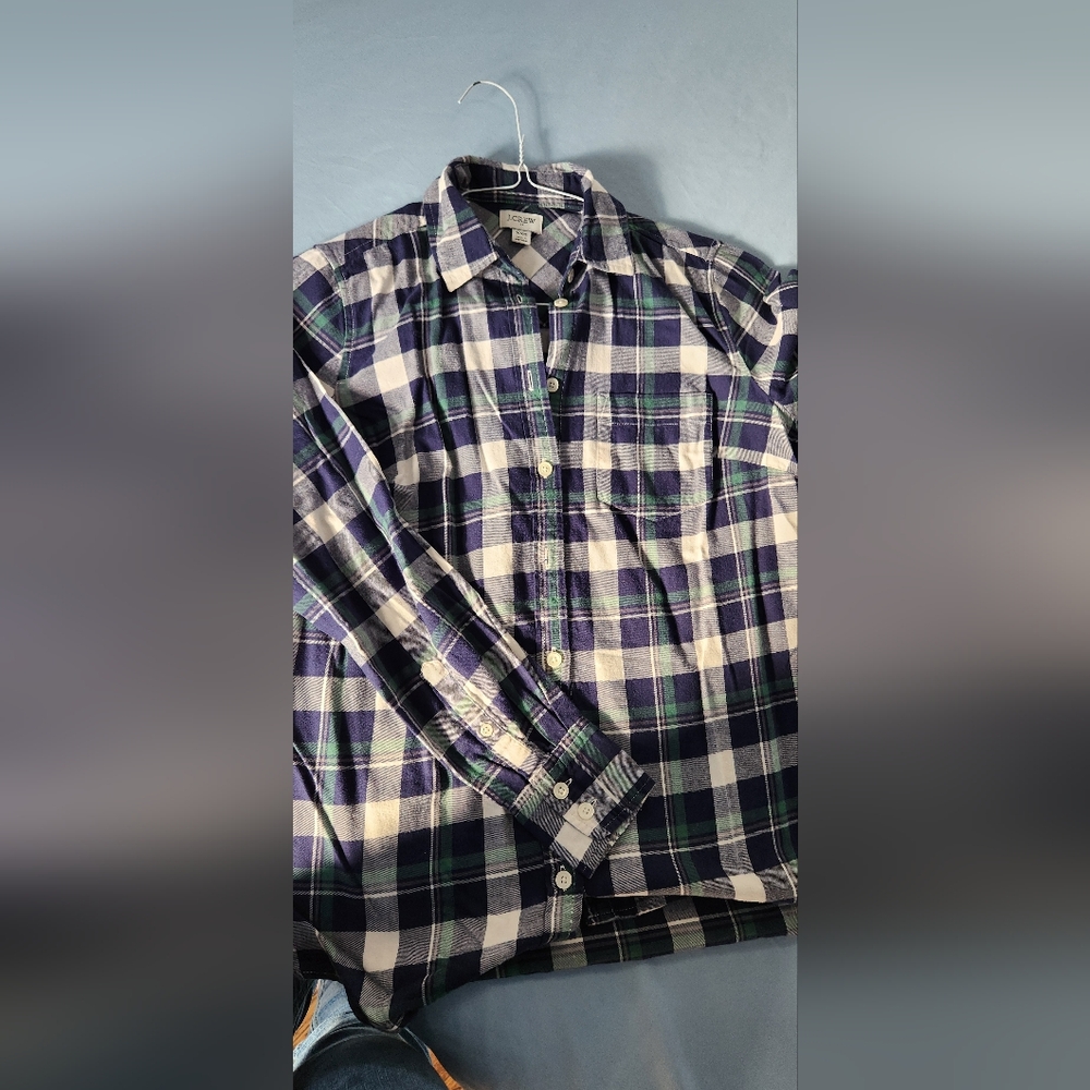J CREW Blue and Green Plaid Shirt